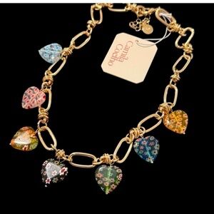 Camila Coelho Gold Necklace with Colorful Heart Charms
